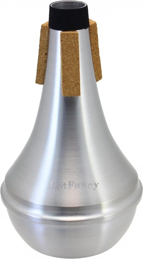 LotFancy Trumpet Mute, Lightweight Aluminum Straight Mute for Jazz, 3.5x6 Trumpet Muffler Silencer, Excellent For Stage Performance  Practice