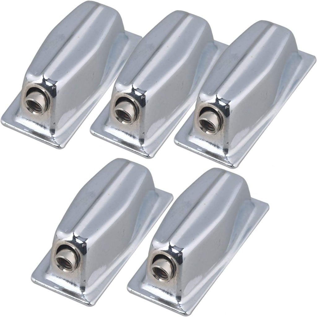 Lovermusic Snare Drum Lugs Silver Alloy Single End Tom Drum Lugs Drum Accessories Pack of 5
