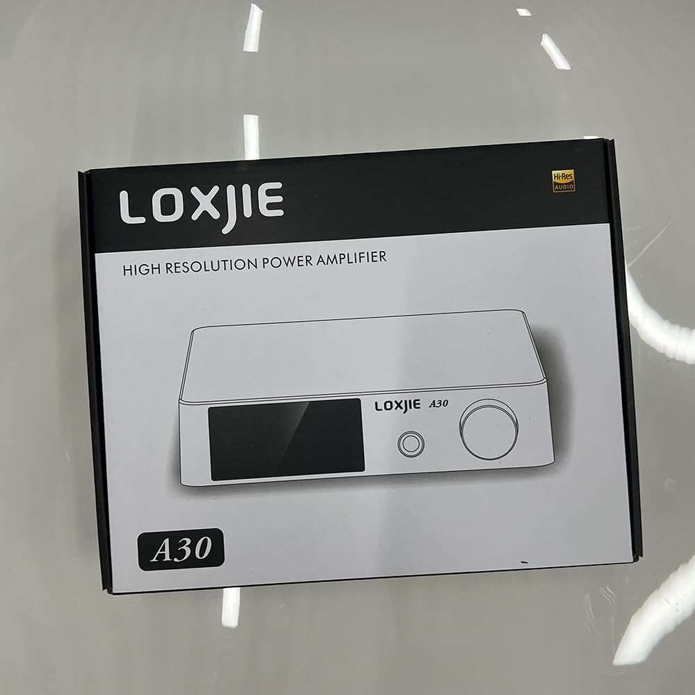 LOXJIE A30 Desktop Stereo HiFi Audio Power Amplifier  Headphone Amplifier, Infineons MA12070 Chip Class D Amp, ES9023 DAC Chip, USB/Optical/Coaxial/RCA/Bluetooth 5.0 Input (with Remote Control)