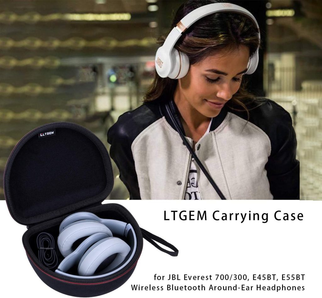 LTGEM EVA Hard Case for JBL Live 650BTNC / 400BT / 500BT /460NC and JBL Tune 510BT /700BT/710BT/760NC/750BTNC/ 660 BTNC / 560BT / 500BT / E45BT/ Bluetooth Wireless Headphone - Black