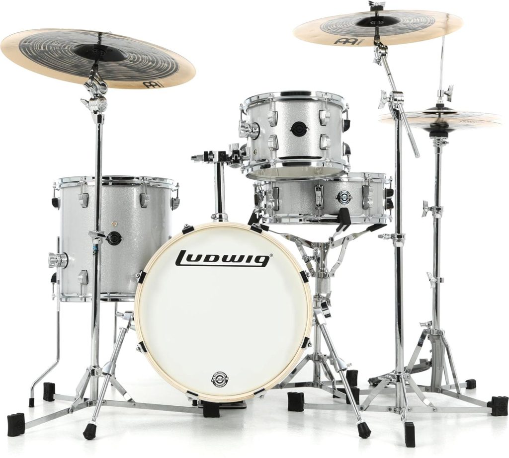 Ludwig Breakbeats 2022 By Questlove 4-piece Shell Pack with Snare Drum - Silver Sparkle