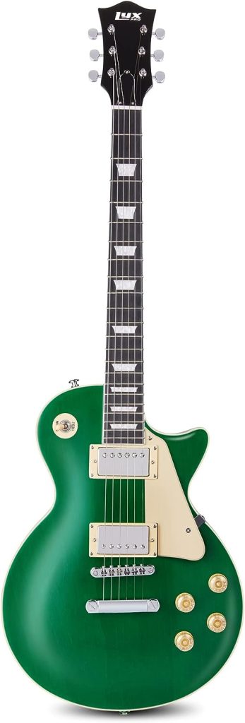 LyxPro 39” SB Series Electric Guitar, LP Style for Beginner, Intermediate  Pro Players Solid Body Guitar, Bonus 2-Pack of Picks, Mahogany Wood, Volume/Tone Controls, 3-Way Pickup - Green