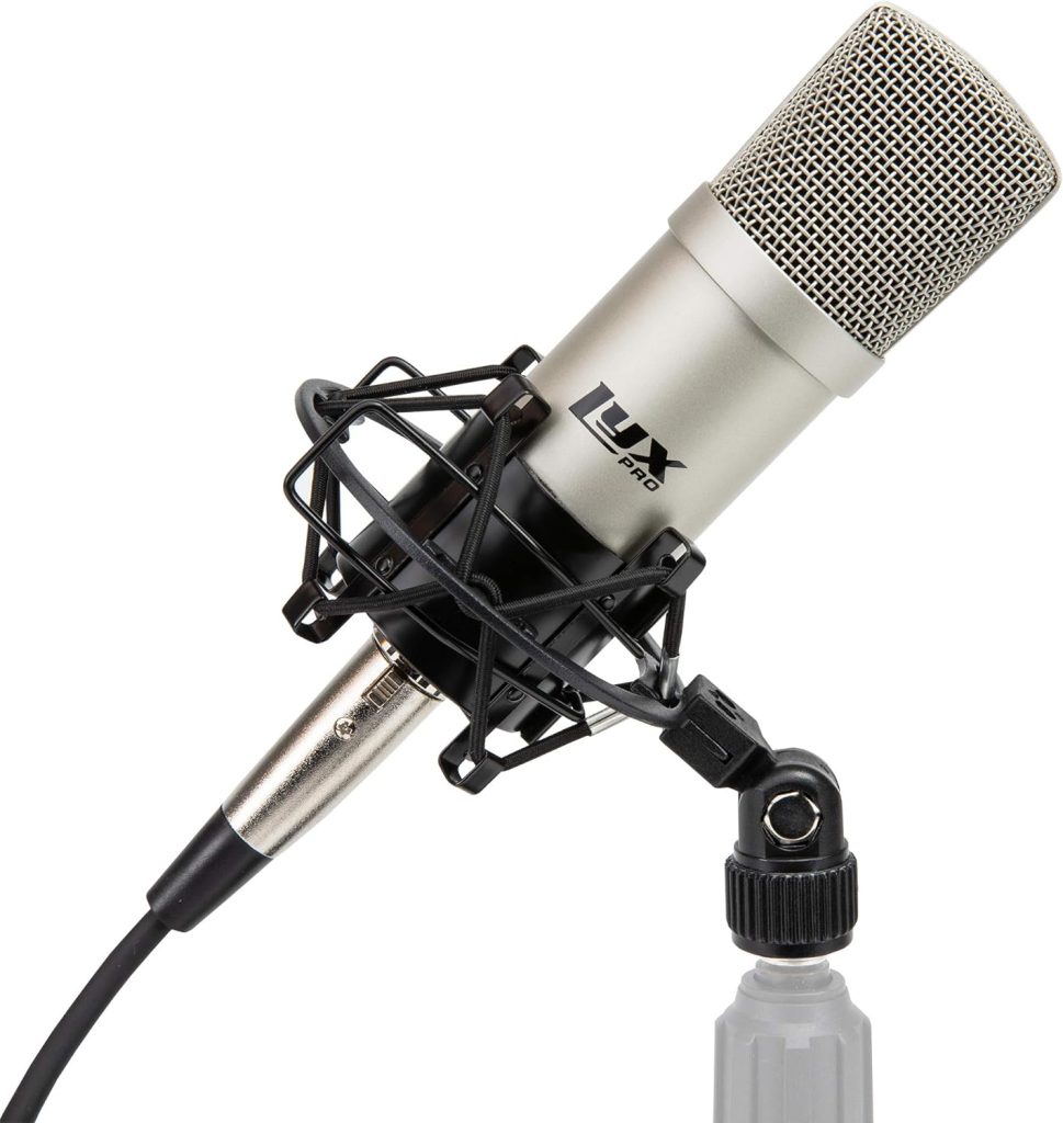 LyxPro Condenser Microphone for Studio, Vocals, Instruments, Podcasting and Professional Recordings with Shockmount, XLR Cable, Pop Filter