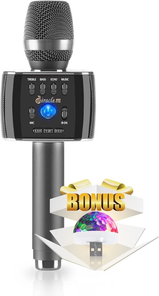 M75 - Wireless Bluetooth Karaoke Microphone - Bluetooth Microphone Wireless - Wireless Microphone Karaoke - Microphone for Kids and Adults - Carpool car Karaoke Microphone