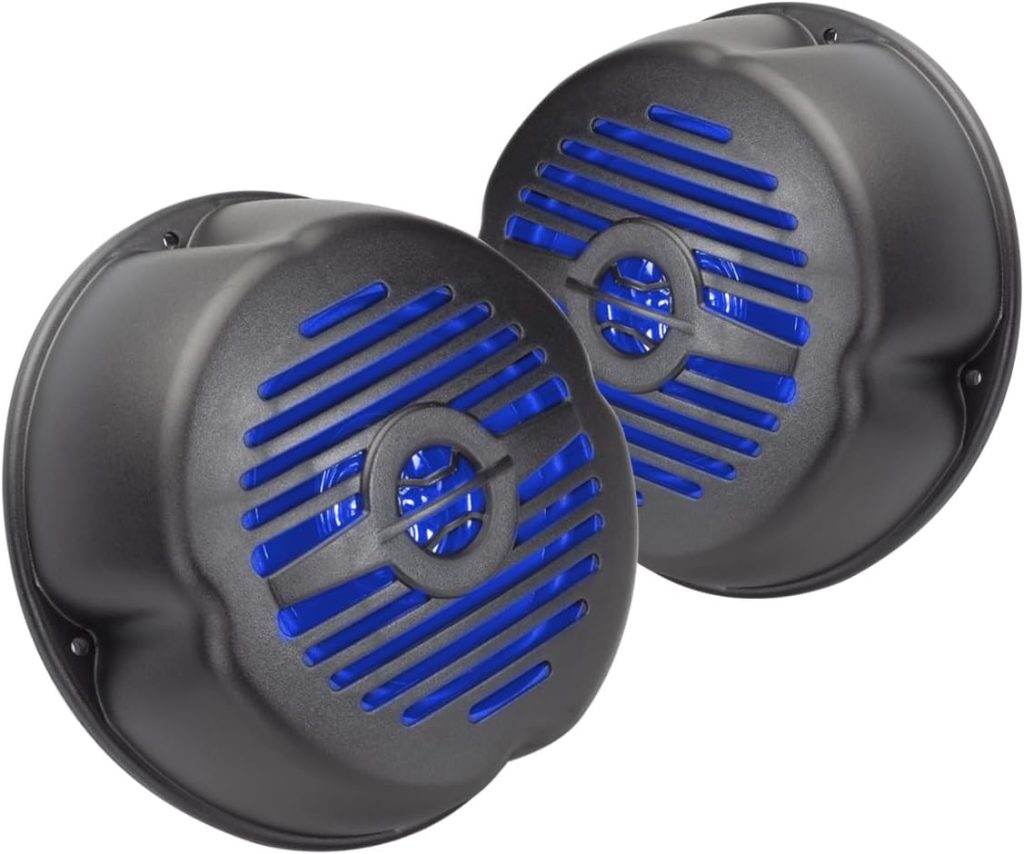 Magnadyne WR58B-LED-PR | 5 Water Resistant Surface Mount Speaker/Grill with LED Lighting | Sold as a Pair