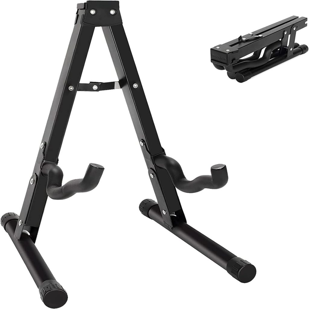 Mallez Cello Stand, Folding Guitar Support Stand, A-Frame Cello Holder, Universal Floor Stand for Acoustic, Electric Guitar, Bass Guitar, Cello, Mandolin, Banjo