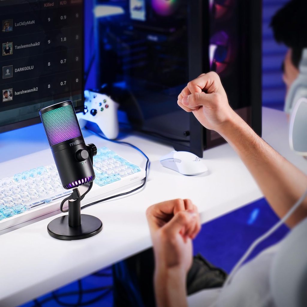 MAONO Gaming USB Microphone with Software, Programmable RGB Mic for Recording, Streaming, Podcast, PS5, PS4, PC, Computer, DM30 RGB