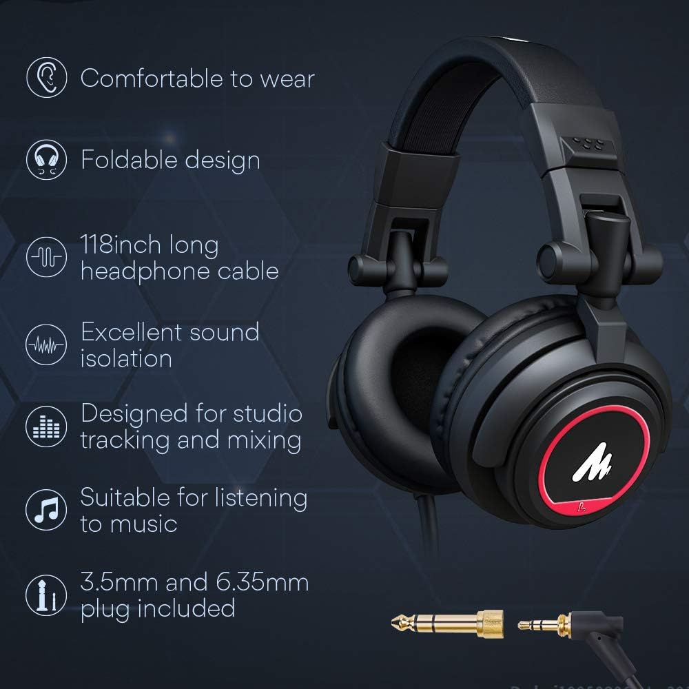 MAONO Microphone with Studio Headphone Set 192kHz/24bit Vocal Condenser Cardioid Podcast Mic Compatible with Mac and Windows, YouTube, Gaming, Live Streaming, Voice-Over (AU-A04H)