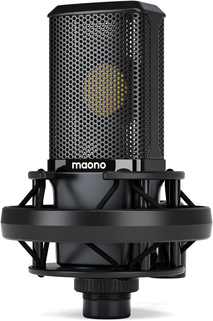 MAONO XLR Condenser Microphone with 34mm Large Diaphragm, Professional Cardioid Studio Mic for Podcasting, Recording, Streaming, Vocals, Voice Over, Music, ASMR(PM500)
