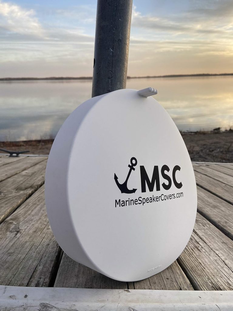Marine Speaker Covers 10 inch 268mm | Sun, Water, Dust Protection | Patented, Military-Grade Silicone Design | Black Logo