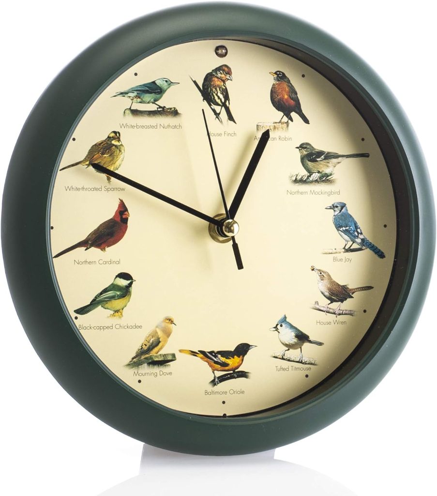 Mark Feldstein  Associates Original Singing Bird Wall/Desk Clock, 8 Inch