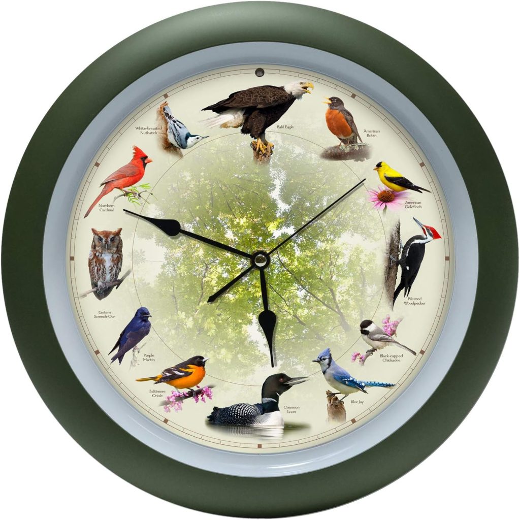 Mark Feldstein Limited Edition 20th Anniversary Singing Bird Wall Clock, 13 Inch