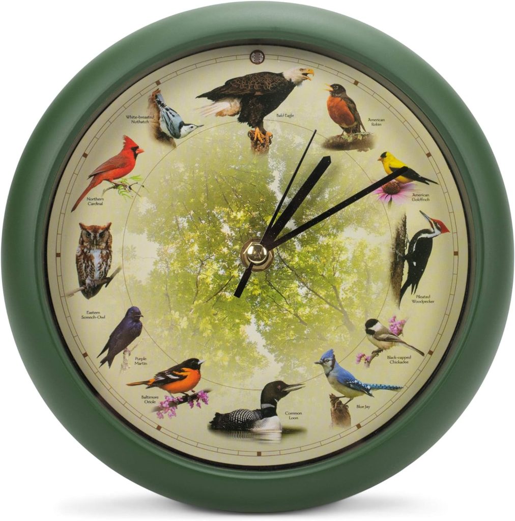 Mark Feldstein Limited Edition 20th Anniversary Singing Bird Wall/Desk Clock, 8 Inch