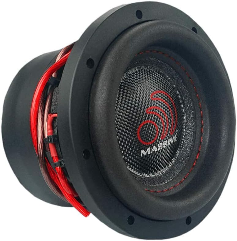 Massive Audio HIPPOXL64 – 6 Inch Car Audio Subwoofer, High Performance Subwoofer for Cars, Trucks, Jeeps - 6 Subwoofer 300 Watt RMS, 600w MAX Dual 4 Ohm, 2 Inch Voice Coil. Sold Individually