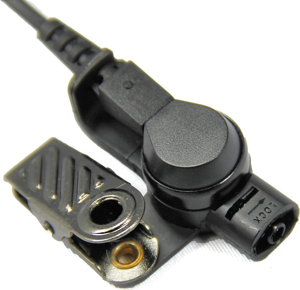 MaximalPower Clear Coil Tube Earbud Headset PTT Mic w/Kevlar HYTERA 2-Pin Plug with Screw