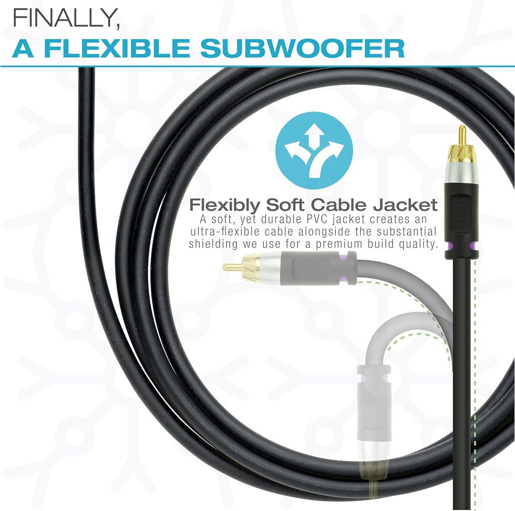 Mediabridge™ Ultra Series Subwoofer Cable (6 Feet) - Dual Shielded with Gold Plated RCA to RCA Connectors - Black - (Part# CJ06-6BR-G1)