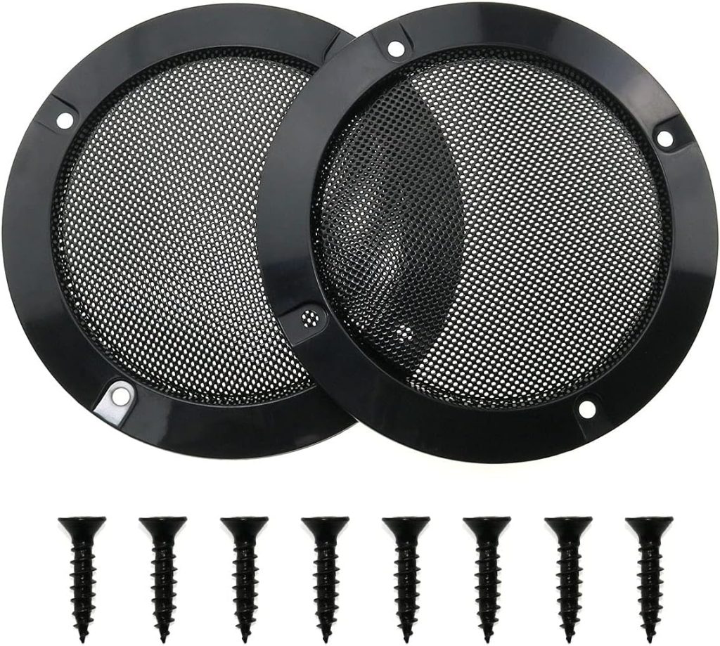 MEETOOT 2pcs Cold Rolled Steel Loudspeaker Net Cover 4 Grill Cover with Mounting Screws for DIY Speaker and Car Speaker