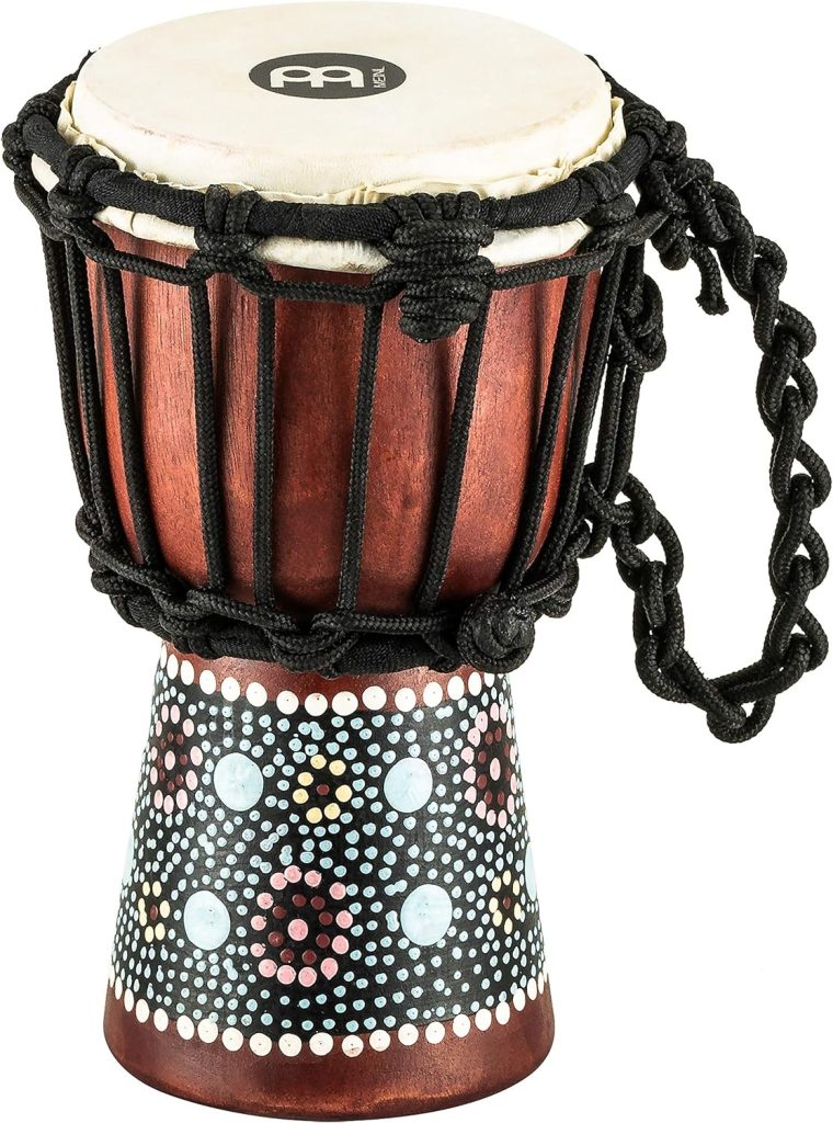 Meinl Percussion African Style Mini Djembe Drum for Room Decoration — NOT Made in China — Hand Painted Mahogany Wood, 2-Year Warranty (HDJ8-XXS)