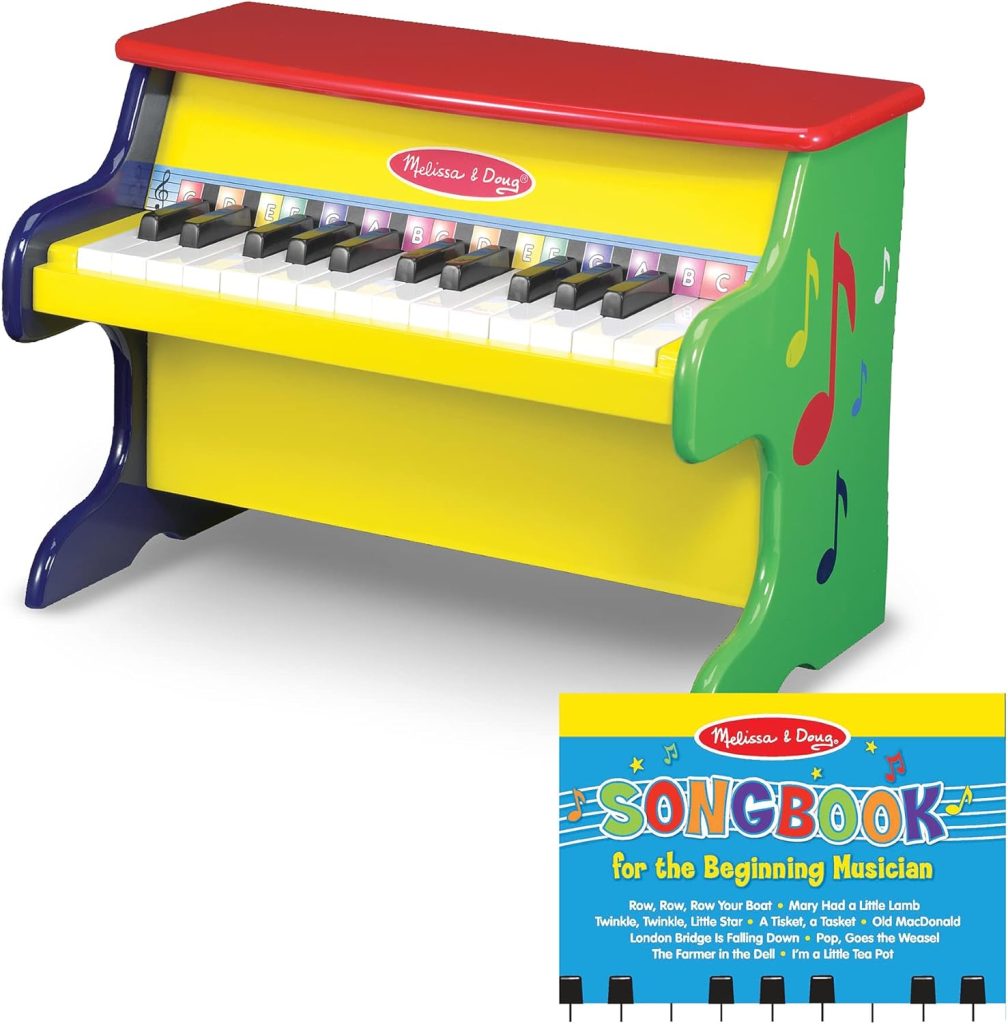 Melissa  Doug Learn-To-Play Piano With 25 Keys and Color-Coded Songbook - Toy Piano For Baby, Kids Piano Toy, Toddler Piano Toys For Ages 3+