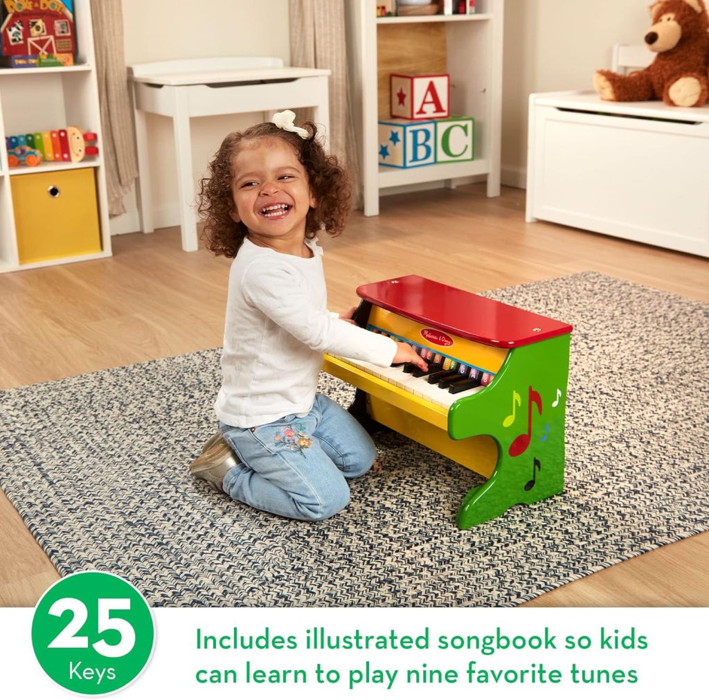 Melissa  Doug Learn-To-Play Piano With 25 Keys and Color-Coded Songbook - Toy Piano For Baby, Kids Piano Toy, Toddler Piano Toys For Ages 3+