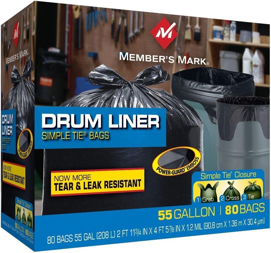 Members Mark Simple Tie Drum Liner - 55 gal - 80 Count