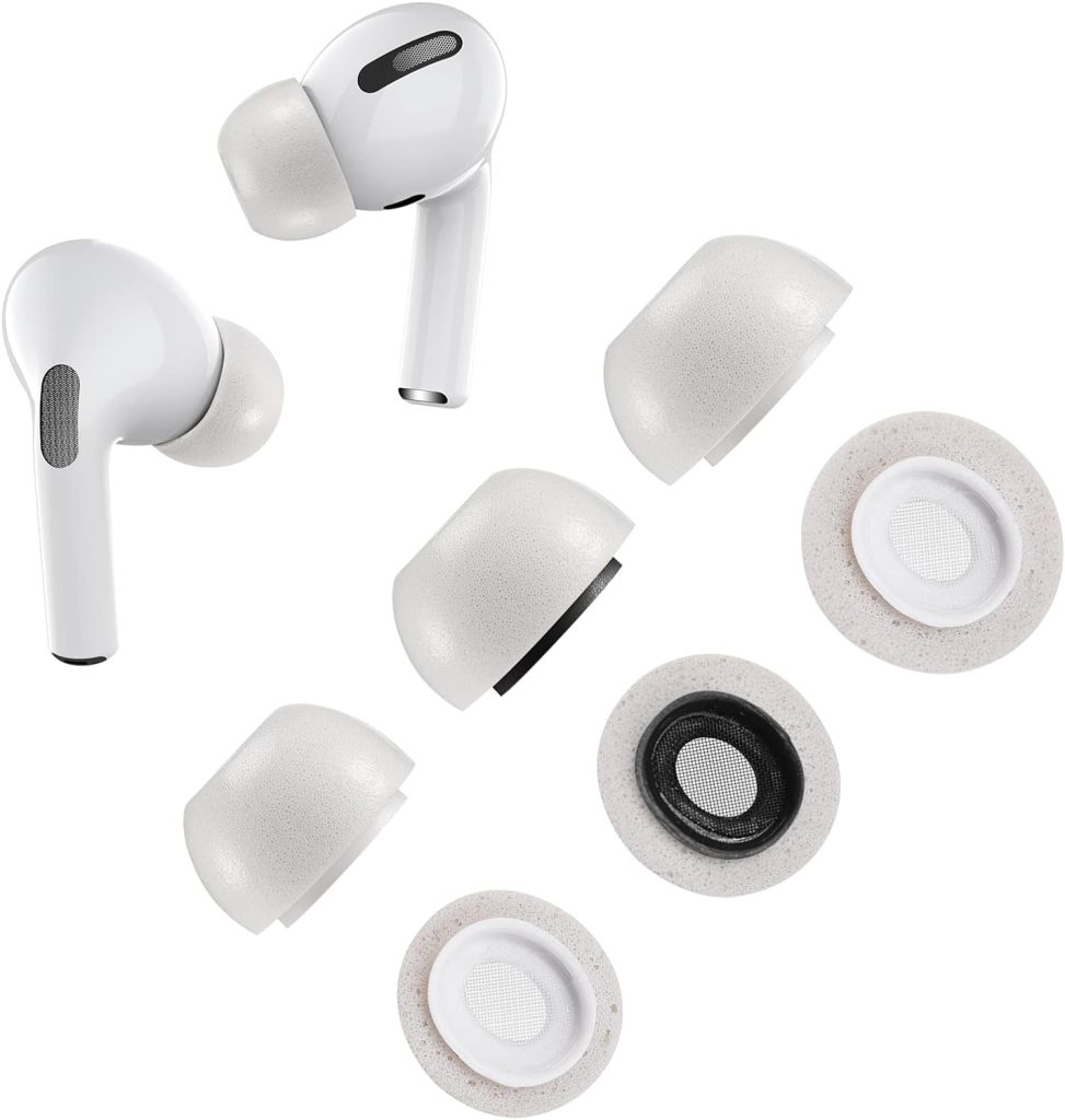 Memory Foam Replacement Premium Ear Tips for Apple Airpods Pro Wireless Earbuds, Ultra-Comfort, Noise Reduction, Anti-Slip Eartips, Fit in The Charging Case, Easy Install, 3-Paris Mixed Sizes
