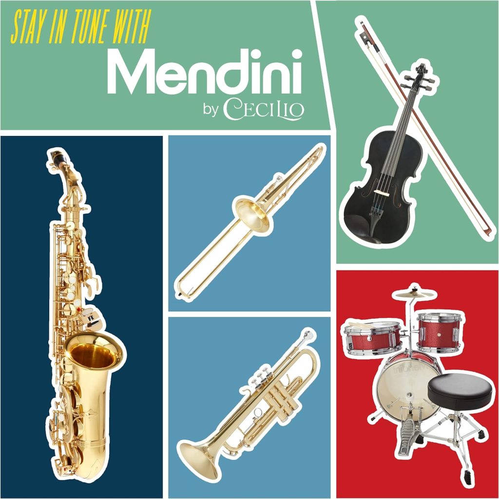 Mendini By Cecilio Violin For Beginners, Kids  Adults - Beginner Kit For Student w/Hard Case, Rosin, Bow - Starter Violins, Wooden Stringed Musical Instruments