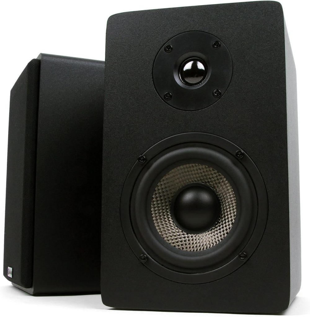 Micca MB42X Advanced Bookshelf Speakers for Home Theater Surround Sound, Stereo, and Passive Near Field Monitor, 2-Way (Black, Pair)