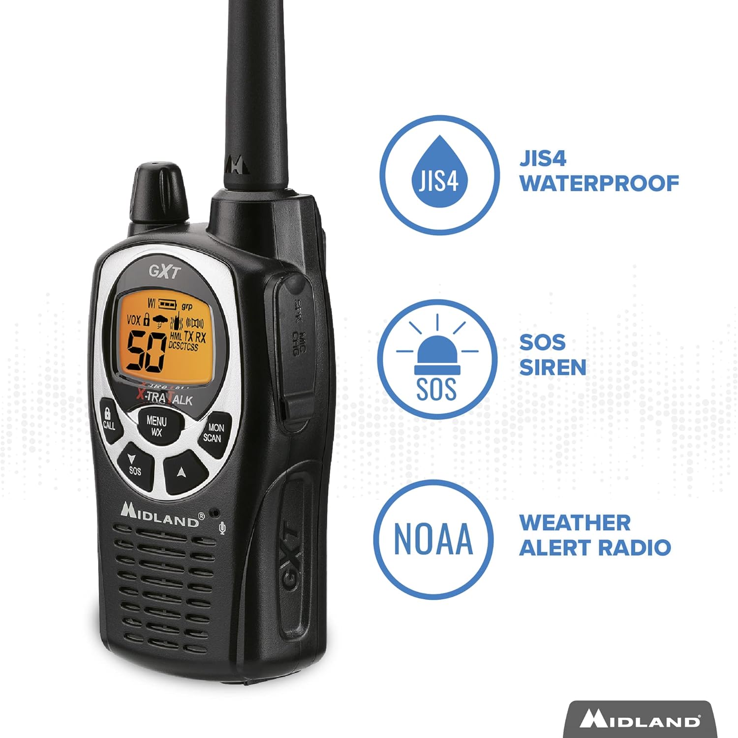 Profressional Walkie Talkies for Adults, Rechargeable Two Way Radios Long  Range, 36 Channels 2 Way Emergency Radio with NOAA Weather Alert, Survival
