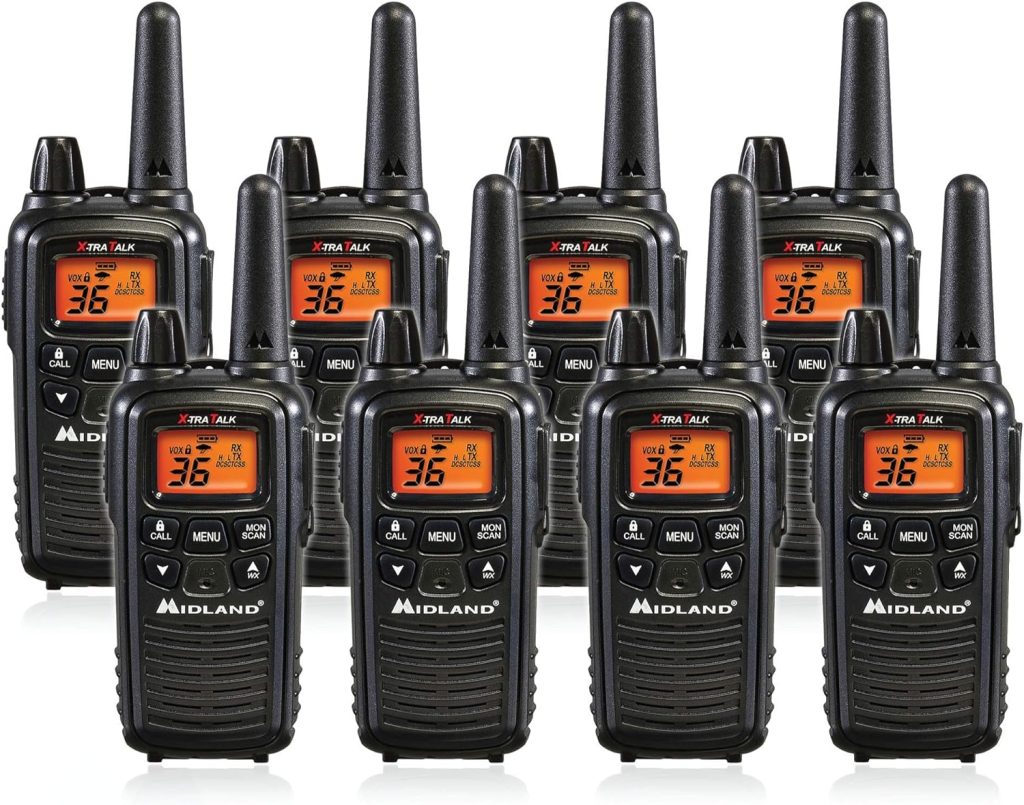 Midland LXT600VP3 36 Channel FRS Two-Way Radio - Up to 30 Mile Range Walkie Talkie - Black (LXT600VP3 (8 Pack))