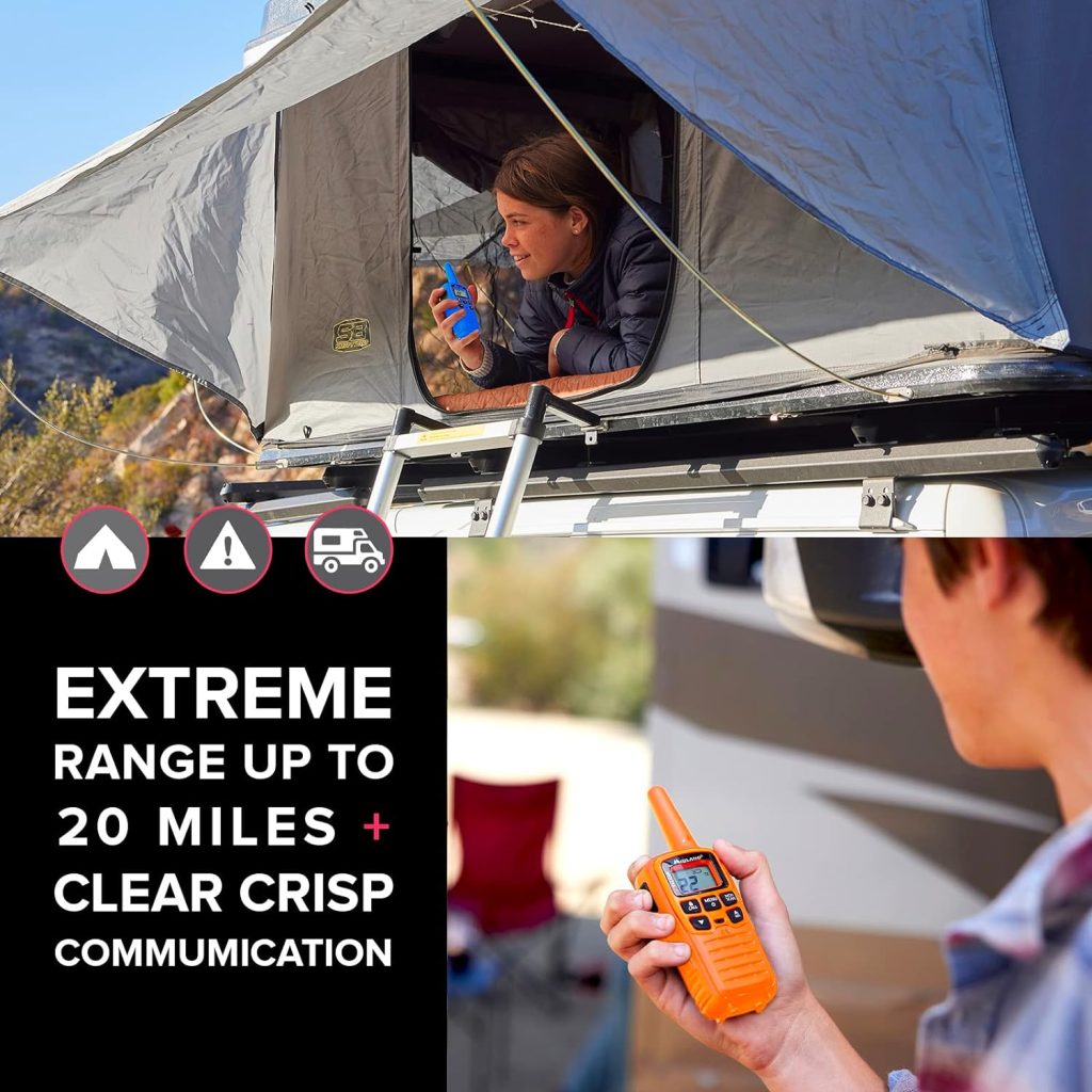 Midland® T10 X-TALKER Two-Way Radios - 22 Channel- Extended Range Walkie-Talkies, 38 Privacy Codes - Best Kids Camping Radio - 2 Pack