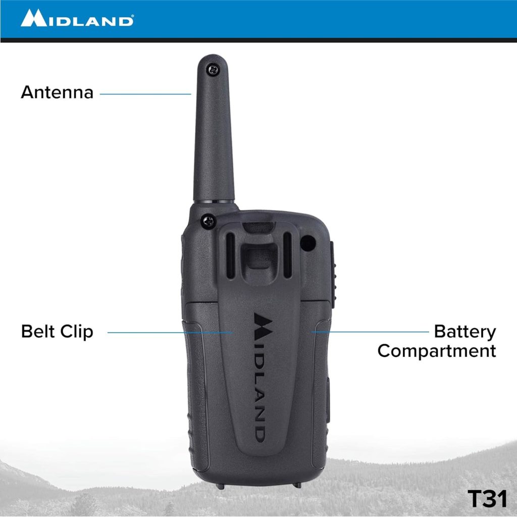 Midland® - T31VP - X Talker - 22 Channel FRS Walkie Talkies - Extended Range Two-Way Radios, 38 Privacy Codes,  NOAA Weather Alert - Set of 2 - Black/Red