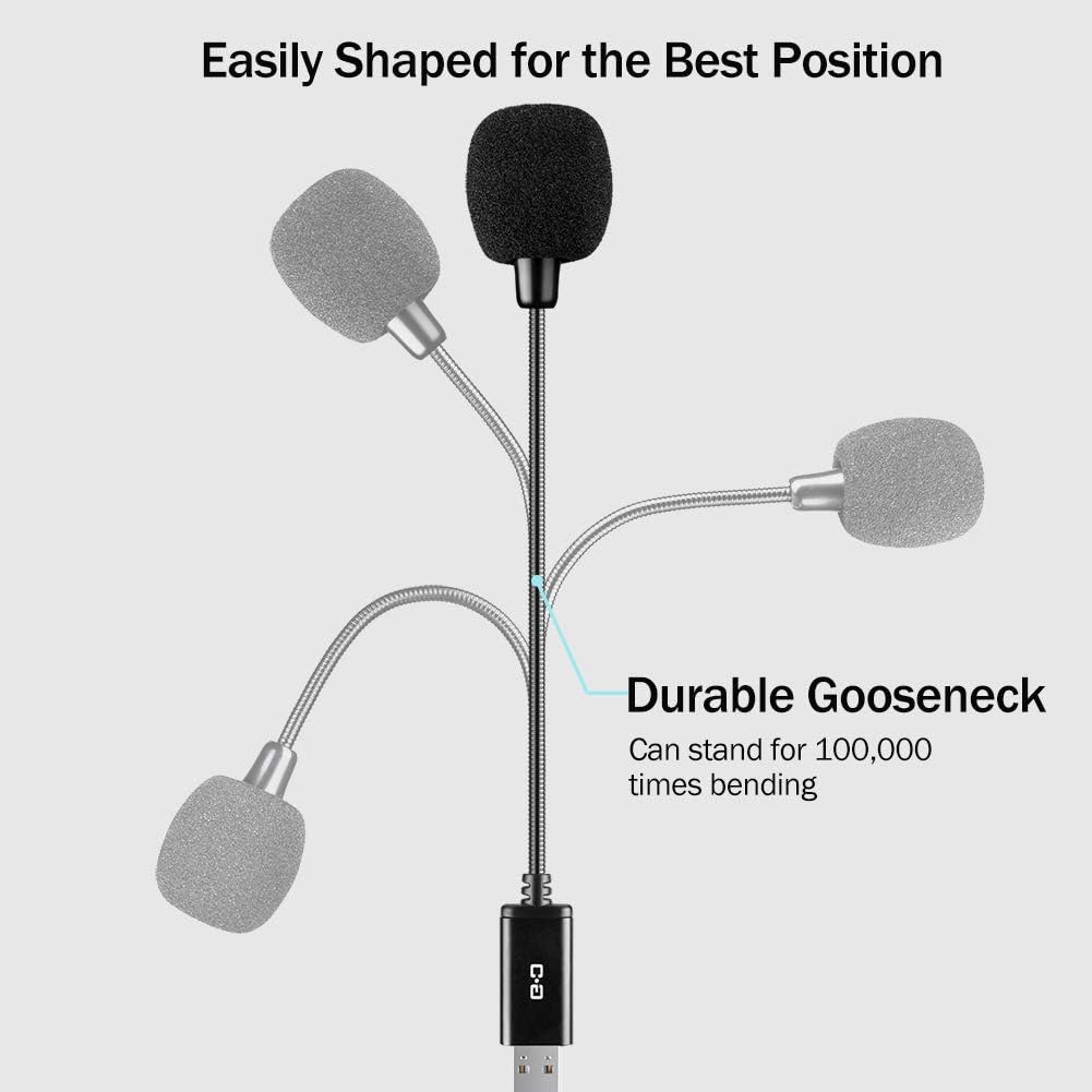 Mini USB Microphone for Laptop and Desktop Computer, with Gooseneck  Universal USB Sound Card, Compatible with PC and Mac, Plug  Play, Ideal Condenser Mic for Remote Work, Online Class, CGS-M1