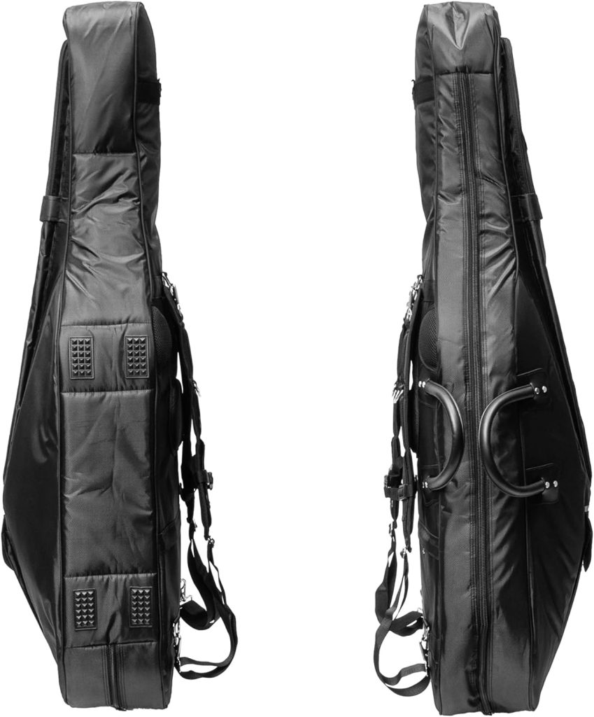 MIVI Travel Cello Soft Case Gig Bag (1/2 Size) with Multiple Pockets and Adjustable Backpack Straps | 1680D Ballistic Nylon | Cushioned Back Support | Non-Abrasive Lining - By MIVI Music