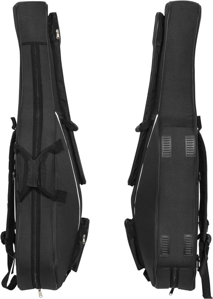 MIVI Travel Cello Soft Case Gig Bag With Multiple Pockets and Adjustable Backpack Straps | Thick 20mm Padding | Weather-Resistant | Non-Abrasive Lining - By MIVI Music (4/4 Size Cello Bag)