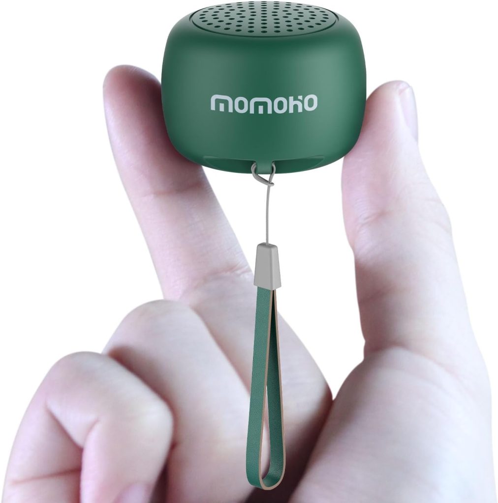 MOMOHO The Smallest Mini Bluetooth Speaker Wireless Small Bluetooth Speakers with Built in Mic,TWS Pairing Portable Speaker for Home/Outdoor/Travel, Smartphone, Laptop (Black)