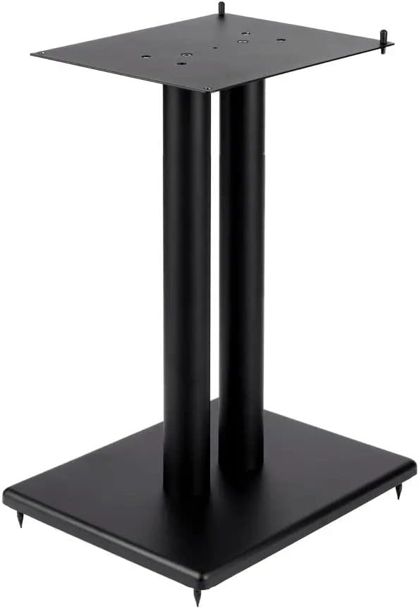 Monolith 24in Steel Speaker Stand with Adjustable Top Plate (Each) Hold Speakers Weighing Up to 75 Pounds, Scratch‑Resistant, Perfect for Center or Bookshelf Speakers