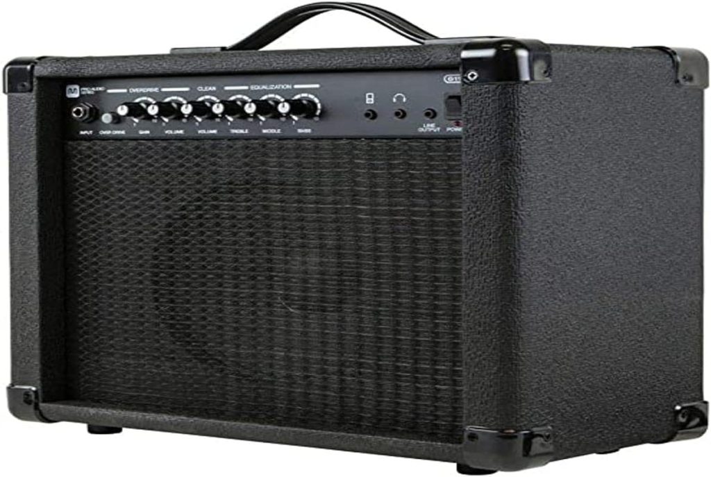 Monoprice 1x8 Guitar Combo Amplifier - Black, 20-Watt, 86dB of Gain - 1/4 Inch Input for Guitars, Aux MP3 Input, 3.5mm Headphone Output