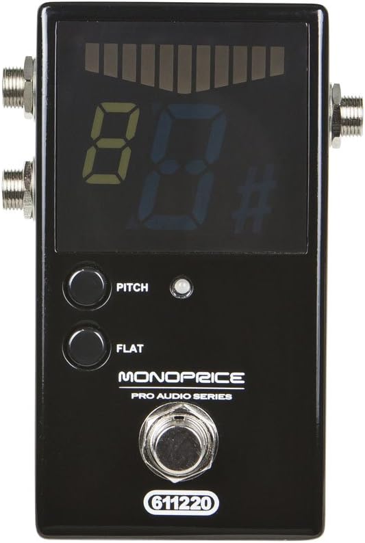 Monoprice Chromatic Pedal Tuner - Black, Normal  True-Bypass Outputs, Easy to Tune Your Bass  Guitars - Stage Right Series