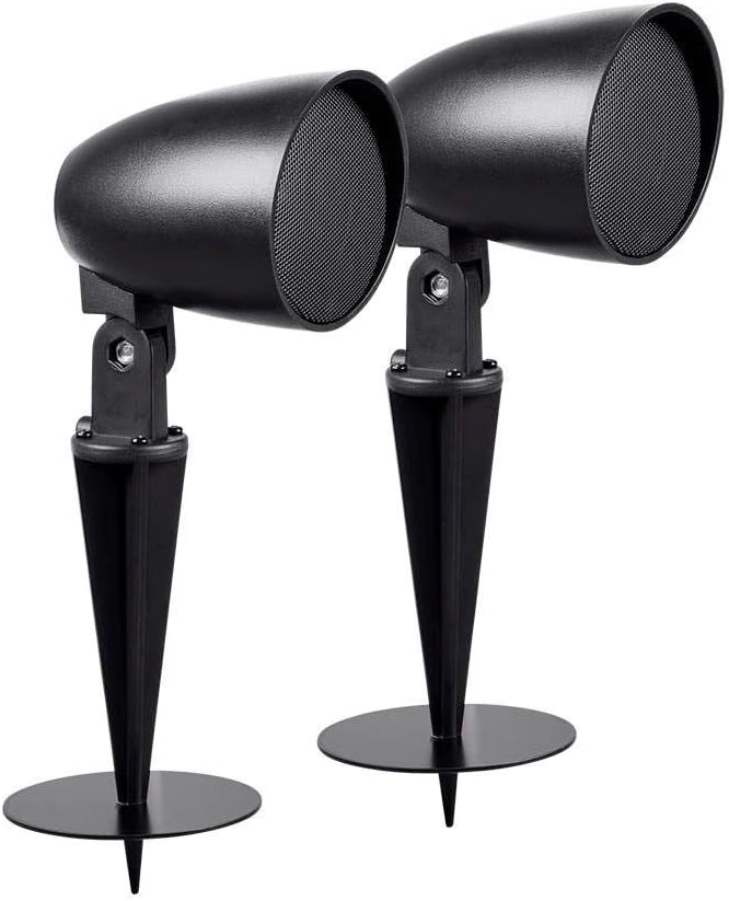Monoprice Outdoor 2.5-inch Satellite Garden Speaker (Pair) - Sycamore Series