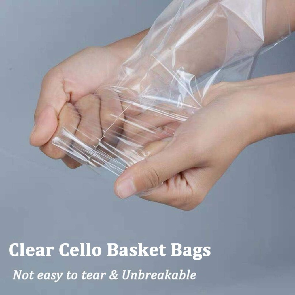 Morepack Cellophane Bags,16x24 Inch 20 PCS Cellophane/Cello Wrap for Gift Baskets, Clear Basket Bags