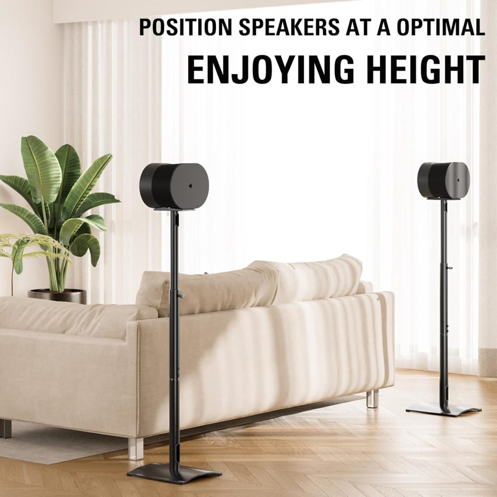 Mounting Dream Speaker Stands for Sonos Era 300, Height Adjustable Up to 49.3, Set of 2 Surround Sound Speaker Stand with Cable Management for Sonos Era 300 Wireless Speaker,13.2 LBS Loading MD5416