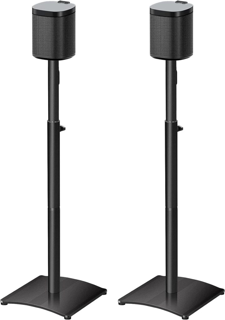 Mounting Dream Speaker Stands for SONOS ONE, ONE SL, Play:1, Height Adjustable Up to 48.3, Set of 2 Surround Sound Speaker Stand with Cable Management, 13.2 LBS Loading MD5412