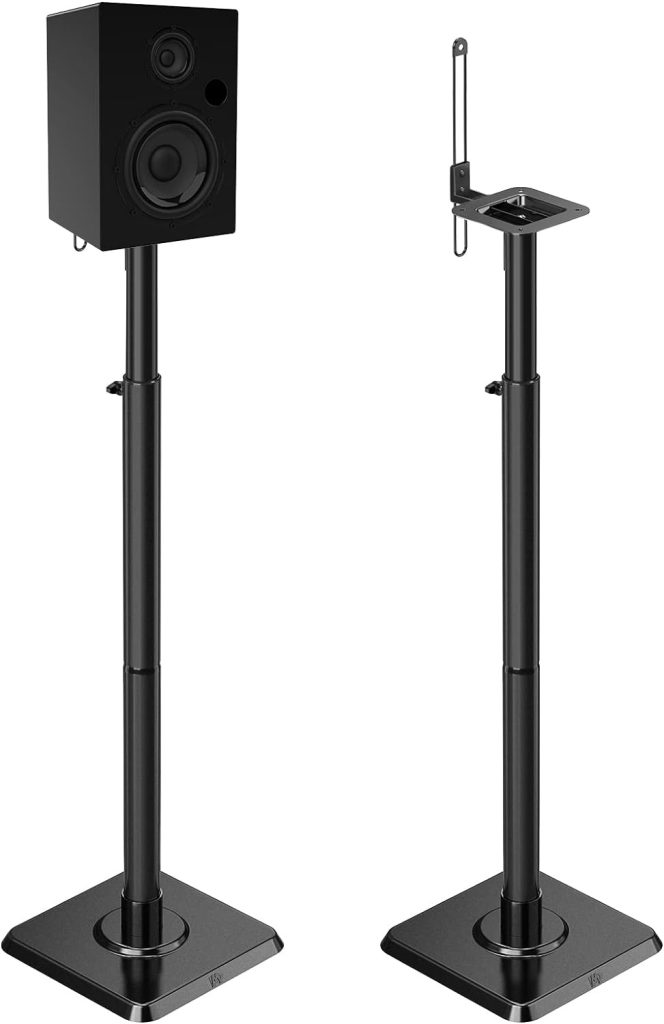 Mounting Dream Speaker Stands Height Adjustable Bookshelf Speaker Stand Pair for Universal Satellite Speakers, Set of 2 for Bose Polk JBL Sony Yamaha - 11 lbs Capacity