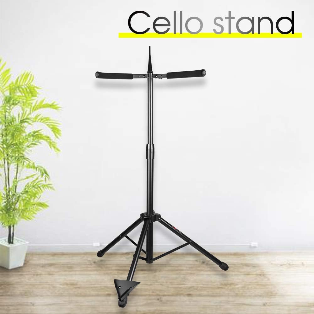 Mr.Power Adjustable Foldable Tripod Stand for Cello with Hook for Bow