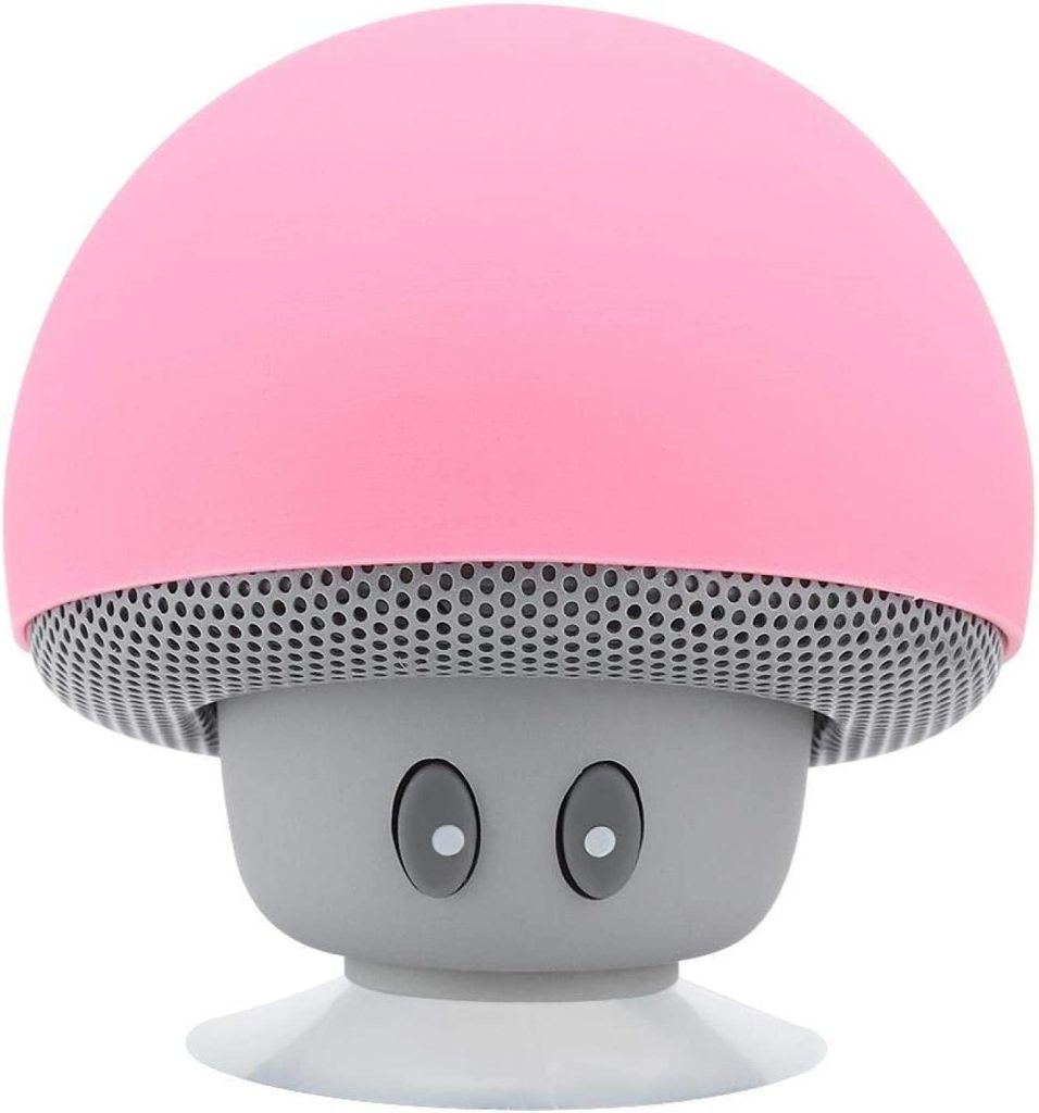 Mushroom Speaker- Cute Bluetooth Speakers- Bluetooth Shower Speaker Waterproof- Bluetooth Portable Speakers Wireless- Music Mini Bluetooth Speaker (Pink)