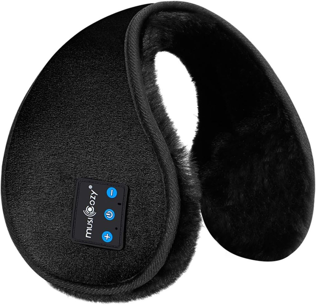 MUSICOZY Bluetooth Ear Muffs for Winter Women Men Kids Girls, Ear Warmers Wireless EarMuffs Headphones, Built-in HD Speakers and Microphone with Carry Bag for Biking Running Cool Tech Gadgets Gifts