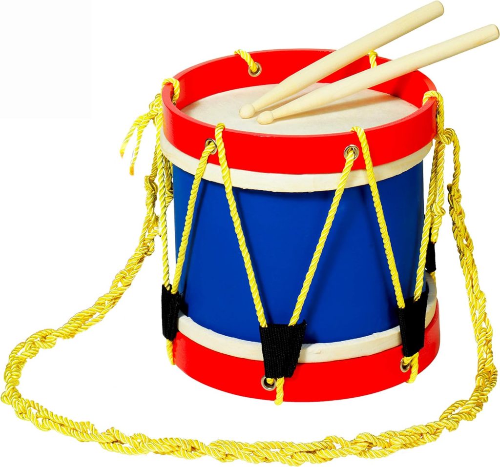 MUSICUBE Marching Drum Set for Kids 8 Inch Drum with an Adjustable Strap and 2 Wooden Drum Sticks Toy Drum Set for Toddler Children Percussion Musical Instrument Gift Choice : Everything Else
