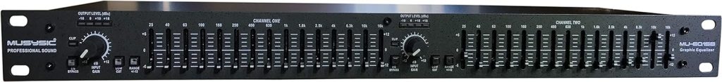MUSYSIC MU-EQ15B Professional Dual 15-Band Stereo Graphic Digital Equalizer