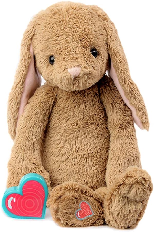 My Babys Heartbeat Bear Recordable Stuffed Animals 20 sec Heart Voice Recorder for Ultrasounds and Sweet Messages Playback, Perfect Gender Reveal for Moms to Be, Vintage Bunny